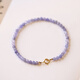 Feiyu extremely fine 3mm round bead natural tanzanite bracelet for women small gem transfer bead crystal bracelet retro style gift faceted style - suitable for wrist circumference 14cm