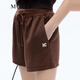 MO&Co. Sweatpants Spring American Sports Style Drawstring Elastic High Waist MC Embroidered Cotton Shorts Casual Pants Moanke Dark Brown S 160