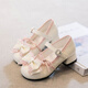 Qisiman Girls' Shoes Children's Princess Small Leather Shoes 2025 Spring and Autumn New Retro Single Shoes Little Girls Lolita High Heels Lolita - Off-White Upgraded Version 3.0 Open and Replace 28 - Shoe Inner Length/17.7cm