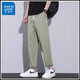 Jeanswest Autumn Thin Casual Pants Men's Trendy Brand Loose Straight 2025 New Ice Silk Sports Long Pants Light Green M 27/28 Size