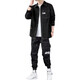 2025 new workwear casual suit men Korean style trend three-piece set spring and autumn men's clothing one set with handsome clothes [2 pieces] 682 shirt black + A006 workwear pants L