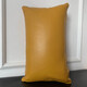 Leather pillow sofa pillow full yellow cow head layer high-end leather/waist pillow//car cushion core with core Brown D679# double-sided head layer cow leather Pillow case 50*30CM (core waist pad)