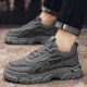 Huili Spring Herrenschuhe 2025 Neue lässige Herren-Kee-resistente Arbeitsschutznetz atmungsablöschbarer Arbeitskleidung trendy weicher Sohle dicker Sohle Brettschuhe 8888 Grau 40
