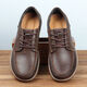 Goldlion GY casual leather shoes for men genuine leather breathable wide-head retro 2025 new anti-slip nubuck leather retro hand-rubbed coffee color 42
