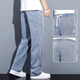 Romon Summer Pourping Tennis Jeans Мужчины с прямыми повседневными ногами мужчины модный бренд ice шелк тонкий стиль длинные брюки.