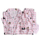
S.SOFEA women's spring and autumn cute cartoon plaid cloud cotton pajamas home clothes set can be worn outside 826# pink plaid dog 170 M