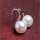 Earrings, ear hooks, short high heels, earrings, earrings for women, silver white beads