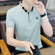 
Busen 2025 shirt, middle-aged and young clothes, casual pure cotton short-sleeved business polo men's summer shirt lapel large size body we7029 stripes white one size m