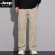 Jeep Spirit2025 Nuevos pantalones de trabajo para la marca de moda masculina suelta y cómoda escalada al aire libre y pantalones casuales estadounidenses rectos 9857 Tierra Color XL (140Jin [Jin equivale a 0.5 kg])