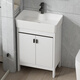 
DAFIFY small apartment wash basin cabinet combined floor-standing bathroom cabinet ceramic integrated basin bathroom wash basin wash basin sink pool white door mirror cabinet 4837cm