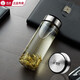 希诺（heenoor）单层玻璃杯大容量加厚耐盖男女水杯子XN-6052/6053/6055/6056 6191暗黑色-+杯刷杯套 带 410ml