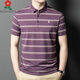 Mengtejiao Herren Sommer Kurzärärmelte Mulberry Seiden-Revers-T-Shirt mit mittleren und älteren Geschäften Casual Top Polo Shirt A826-Green M 165 [Empfohlen 100-115jin [Jin entspricht 0,5 kg]]