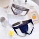 String masculin serré la hanche soulevant les sous-vêtements doublés doubles pour garçons blancs sexy et vide shorts gays de hanche noir + blanc s604 m (recommandé 100-120 Jin [Jin équivaut à 0,5 kg]))