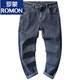 Romon Blue Jeans Herren Frühlings- und Herbststil Trendy Marke Lose gerade 2025 Neue Sommer Elastic Casual Long Hosen Männer 6621 Blau 28