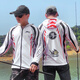 2025 new fishing sun protection clothing men's suit ice silk breathable sun protection quick-drying anti-mosquito sports fishing clothing customization 002 red top + gray pants L recommended 115 to 135 Jin Jin equals 0.5 kg
