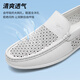
Seven Wolf men's shoes summer loafers men's one-foot bean shoes hollow breathable business casual leather shoes men's head layer cowhide white 9925 38