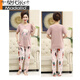 Modal Pure Cotton Pyjamas für Frauen im Sommer kurzärmelige Hose für feste Farbe Einfache Sommer Dünne lose Baumwollhauskleidungsstücke DNN2575 L [100-120jin [Jin entspricht 0,5 kg]]