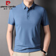 Pierre Cardin Marke High-End Elastic Herren-kurzärmeliges T-Shirt 2025 Sommer Traaceless Thin Ice Seide mit mittlerem Alter Polo-Hemd mit mittlerem Alter 1421 Black M 48 Empfohlenes Gewicht 100-120 Jin [Jin ist gleich 0,5 kg]