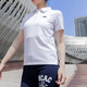 斯凯奇（Skechers）g套装女 运动服跑步健身训练白色POLO衫翻领短袖T恤 直筒裤休闲裤 女两件套/POLO衫+长裤 M