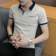 Little Senma fashion brand polo shirt short-sleeved men's summer fashion brand high-end lapel T-shirt half-sleeved trendy slim body t-shirt 712 white + 7029 red L (about 105-120 Jin [Jin equals 0.5 kg] can be worn)