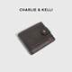Charlie / Kelli Marke Light Luxury CK Wallet Herren Horizontaler kurzer Aufbewahrungskartentasche Münzbrieftasche Geburtstagsgeschenk für Freund Kaffee [Praktisches Geschenk für den chinesischen Valentinstag]