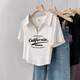 
RONGXITU summer slim slim shirt niche design short shirt for women 702-white-09 XL