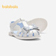 Balabala children's shoes children's princess shoes Elsa sandals girls 2025 summer new sweet ash silver 20301 29