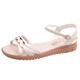 Belle Treppen Sandalen für Frauen 2025 Sommer Fairy Style Vielseitige Flachabsatzweiche Sohle komfortable Rindfleisch Sehne Sohle Student Frauen Sandalen Wenzhou Frauenschuhe - Blue 983 20 Frauenschuhe, die nach langem Gehen nicht müde werden - 36 Standardcode
