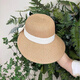 St. Frassa französischer Bogenstrohhut Frauen Sommersonne Sonnenschutz Sonnenhut Stroh gewebt Große Rand Sonnenhut Fischerhut Outdoor Strand Khaki (Reisstreamer) M (56-58 cm)