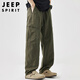 JEEP SPIRIT吉普裤子男夏季冰丝休闲裤男士宽松直筒工装裤阔腿潮速干冲锋长裤