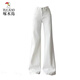 Pic de bois de tennis blanc les jambes larges jeans souples jeans féminins 2025 Été mince drapage pantalon flash élastique Transverses m adaptées au poids 100-115jin [Jin égal à 0,5 kg]