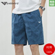 EMPORIO ARMANI高端免烫2025新款夏季休闲五分短裤男士青年纯.棉宽松薄款沙滩裤 9215-藏青色 4XL 适合190-210斤