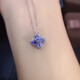 IosnIOSN new natural tanzanite pendant light blue 925 silver precision inlaid main stone 3*4mm free necklace