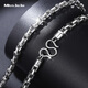 Miss JuJu pt950 platinum necklace men's high-quality platinum square dense card chain shiny car flower trendy men's plain chain All Specifications are based on the actual weight and the amount will be refunded if the amount is less.