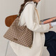 
MOSPOKE light luxury brand genuine leather bag women's bag large capacity diagonal cross bag one shoulder hand tote bag versatile fashion women Yachen small letters phonia/brown