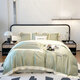 Zhewei Xiaoqing Xiaoxiao Lavado de hielo Seda de seda Bandeja para ropa de cama de seda de cuatro piezas Cubierta de edredón dormido desnudo Sn73371 Royza Bentley Blue-Limilk Té [Feel de desnudos sedoso] 0.9 Cama de dormitorios Cubierta de trama de tres piezas 150*200 Bed Sheet estilo '