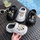 Jingpu Fei cartoon bear sandals for boys and girls anti-slip soft bottom new versatile summer hole shoes white 24 -25