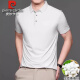 Pier Cardin high-end 100% mulberry silk short-sleeved T-shirt for men's summer high-end business and casual young and middle-aged silk Polo shirt white 1050 L 170 recommended weight 121-135 Jin [Jin equals 0.5 kg]