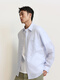 
TRENDIANO Cool and breathable Tianshi cotton stripe long-sleeved shirt men's shirt blue and white stripe M