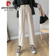 
Pierre CARDIN Cotton and Line Pants Women's Spring and Autumn 2025 New Loose Nine-point Linear Straight-Line Pants Summer Thin Wide Leg Pants 6630# Military Green M [Reference 95-110Jin[Jin equals 0.5 kg]]