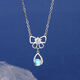 Clcey New Douze Signes du zodiaque Collier exclusif pour la petite amie Tempérament Diamond-Set Hollow Moonstone Pendant clavicule Chain Gift Q50-Libra K-1484