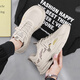 Changxiang Huili Men's Shoes in Summer New Mesh Breathable Casual Shoes Soft Sole Running No Slip Tendencia deportiva elevada zapatos de papá Men F683 Beige 41