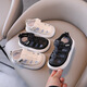 Kenopo offizielle Jungen Sandalen für Sommer neue Kindersandalen für Kinder hohl Beach Schuhe Leder Gesicht Baby Girl Hole Schuhe Weiche Sohle schwarz 13,5 21 Innenlänge