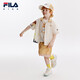 Fila Fila Children's Clothing Children's Casual Comfortable Tops 2024 Autumn Boys' Woven Short-Sleeved Shirt Trendy Maltose White-IV 120 cm