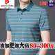 Pier Cardin 100% reiner Baumwollfett Mann Big Bauch Kurzarm T-Shirt Männer plus Fett Plus-Größe Business Stripes Polo T-Shirt Sommer Red 1695 S 165/80A 80-110Jin [Jin ist 0,5 kg]