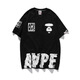 Aape kurzärmelige Sommermänner und Frauen gleiche vielseitige Paar halbärmelige Hemd-Tarn-Affen-Kopf-Trend Black 691 Pure Cotton High-Qualität M 90-110Jin [Jin entspricht 0,5 kg]