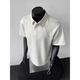 Digada Space Cotton Front Schulter-Polo-Hemd Kurzarm T-Shirt Herren Sommer Neustiche American CleanFit Paar Top CQS-873 Grau L