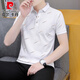 Pierre Cardin 2025 Sommer Herren kurzärmeligte Revers-Polo-Paul-Hemd Trendy Hälfte halbärmelig Jugend T-Shirt Casual und vielseitig schwarz 679 m 100-120jin [Jin ist 0,5 kg]
