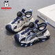 BOBDOG Children's Sports Sandals Boys' Shoes 2025 Summer New Youth Shoes Non-Slip Baotou Girls' Beach Shoes LY920K Black Blue 36 Shoe Inner Length 23cm
