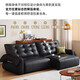 Sidi Luolan Sofa en cuir authentique Électricité salon Couche de tête de vache noire noire de canapé minimaliste minimaliste combinaison noir Swan Sn2629 Position à trois électriques 2,85 mètres de la surface de contact du sac à trois places